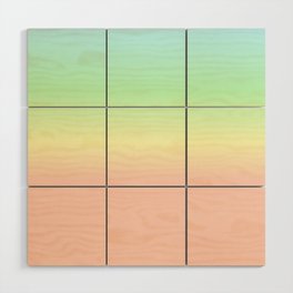Rainbow Dust Soft Pastel Ombré Abstract Pattern with Blush Pink Wood Wall Art