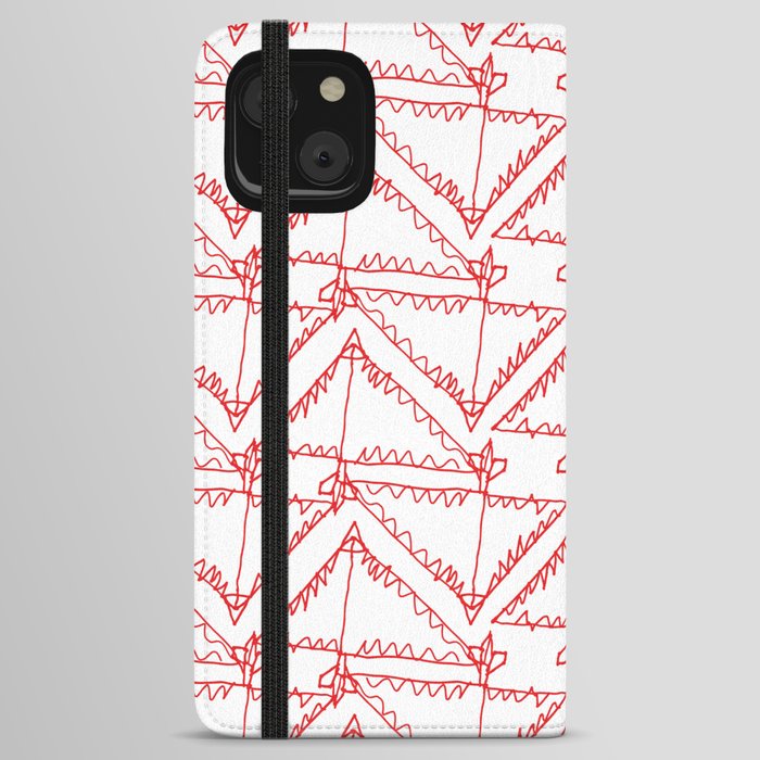 Red Airplane Pattern iPhone Wallet Case