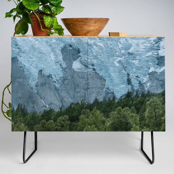 Mystic forest with Glacier in the Background Credenza