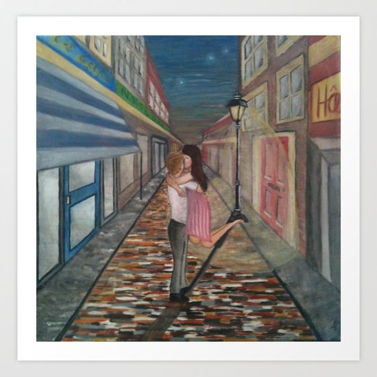 A Kiss in Paris Art Print
