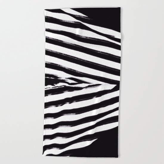 Black & White Stripes Beach Towel