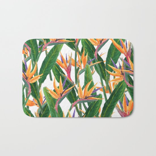 bird of paradise pattern Bath Mat