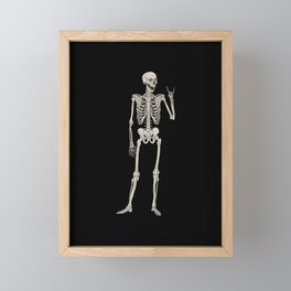 Skeleton Rock and Roll Poses Framed Mini Art Print