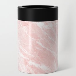 Girly Pink White Abstract Trendy Marble Pattern Can Cooler