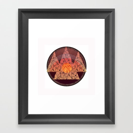 Sunset in the mountains Framed Art Print
