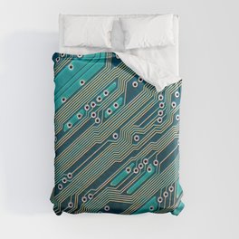 Electronic circuit board close up Duvet Cover