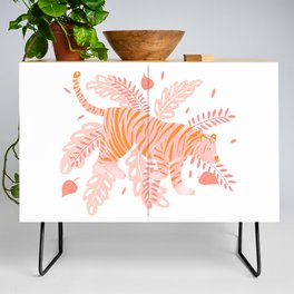 Orange and pink tiger Credenza