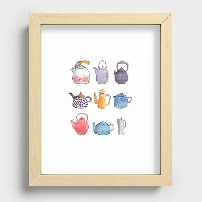 Teapots Recessed Framed Print