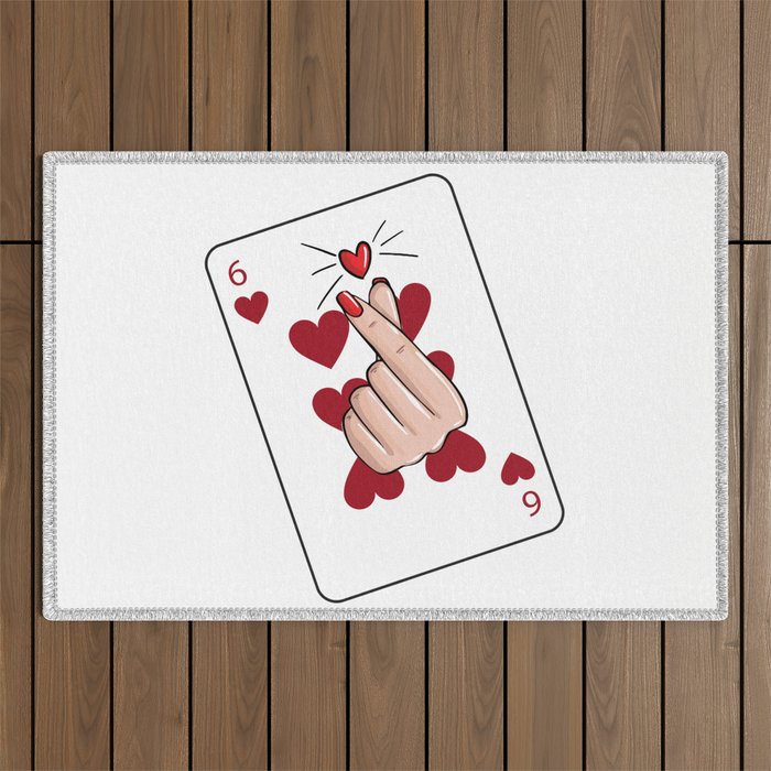 Six of Hearts Outdoor Rug