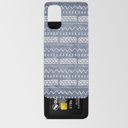 Blue and White Bow Tie Zig Zag Mud Cloth Pattern  Android Card Case