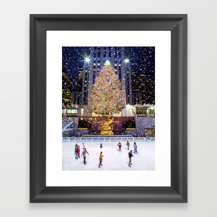 Rockefeller Center Christmas Tree New York City Framed Art Print