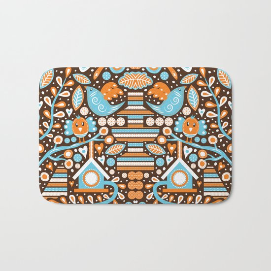 Bird Patterns Bath Mat