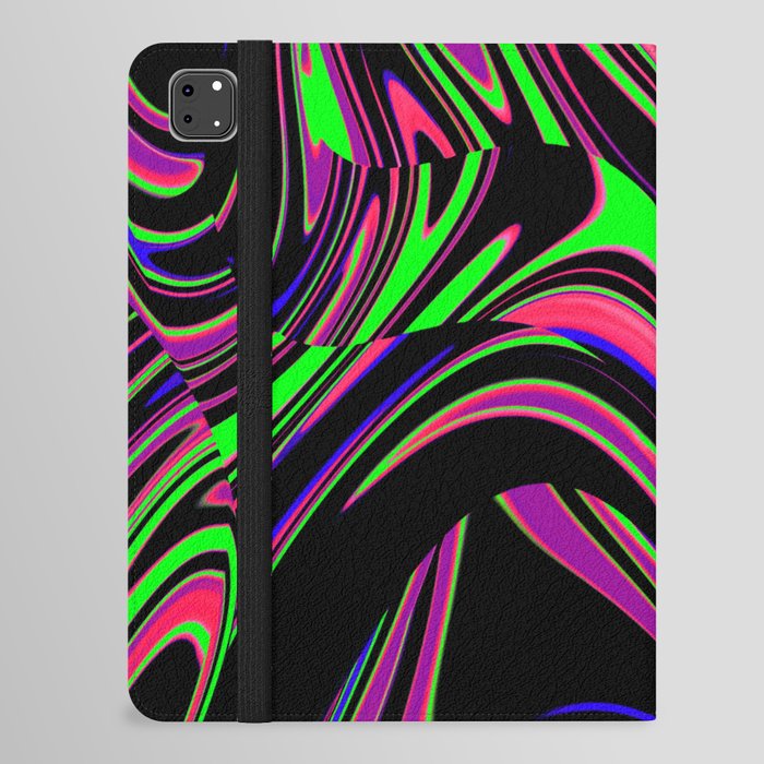 Pink and Green Blackout Drip iPad Folio Case