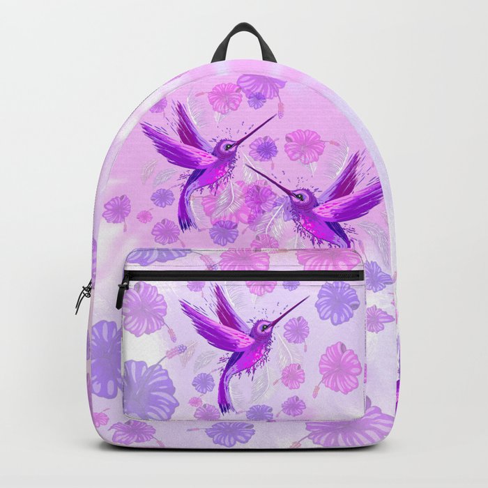 Hummingbird Spirit Purple Watercolor Backpack