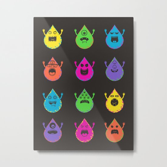 Raining Monsters Metal Print