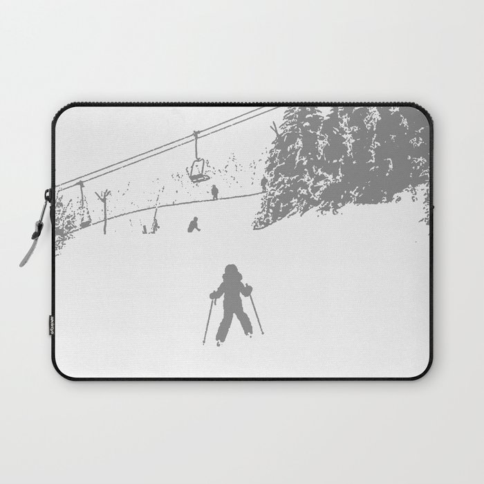 Little Skier - Grey Laptop Sleeve