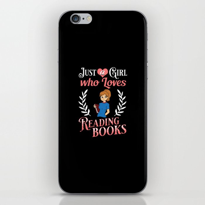 Book Girl Reading Women Bookworm Librarian Reader iPhone Skin