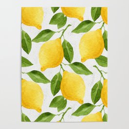 Watercolor Lemons Poster