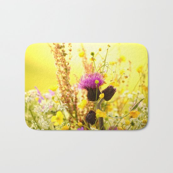 Colorful Wildflowers Bath Mat