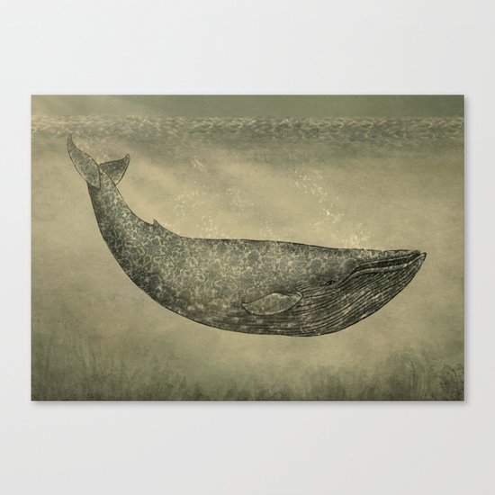 Damask Whale Canvas Print