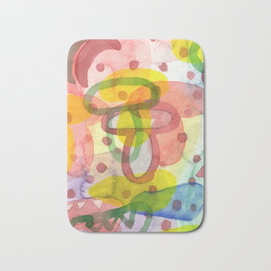 Blurry Mushroom and other Things Bath Mat