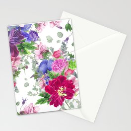 Floral print with tulips and anemones Stationery Cards