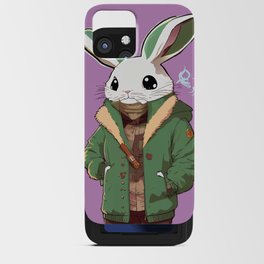 Cute Rabbit wearing a jacket iPhone Card Case