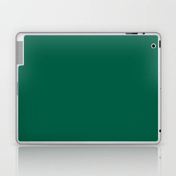 Dark Green Solid Color Pairs Pantone Green Jacket 19-6027 TCX Shades of Blue-green Hues Laptop & iPad Skin