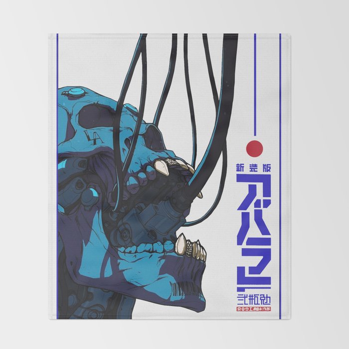 Skull Cyberpunk Vaporwave Aesthetic Urban Style Outfits Throw Blanket By Owlvision33 Society6
