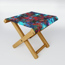 Angry sky and red petals Folding Stool
