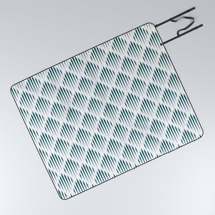 Teal Blue Abstract Pattern Picnic Blanket