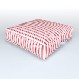 Christmas Red and Snow White Bed Stripe Outdoor Floor Cushion