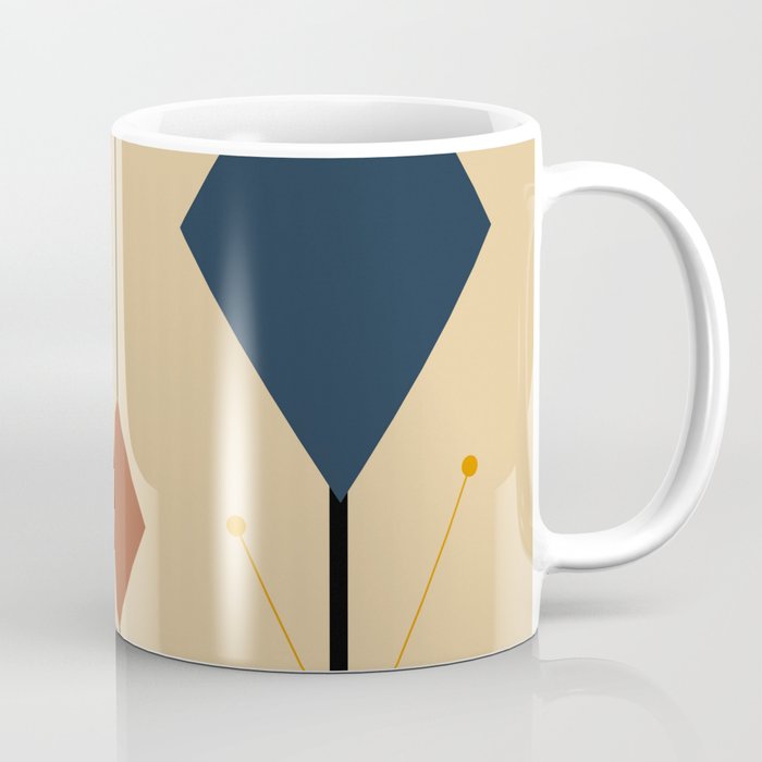 Mid century retro diamonds design 1960s 2 Coffee Mug