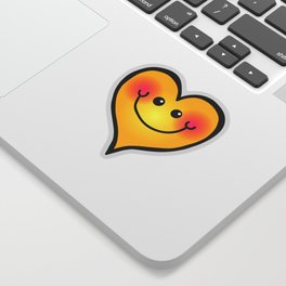 Happy Smiling Heart Shape Sticker
