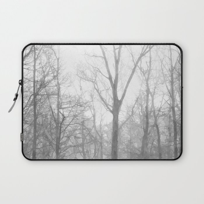 Black and White Forest Illustration Laptop Sleeve