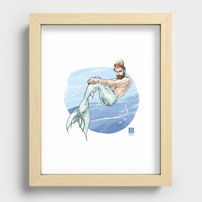Turquoise Recessed Framed Print