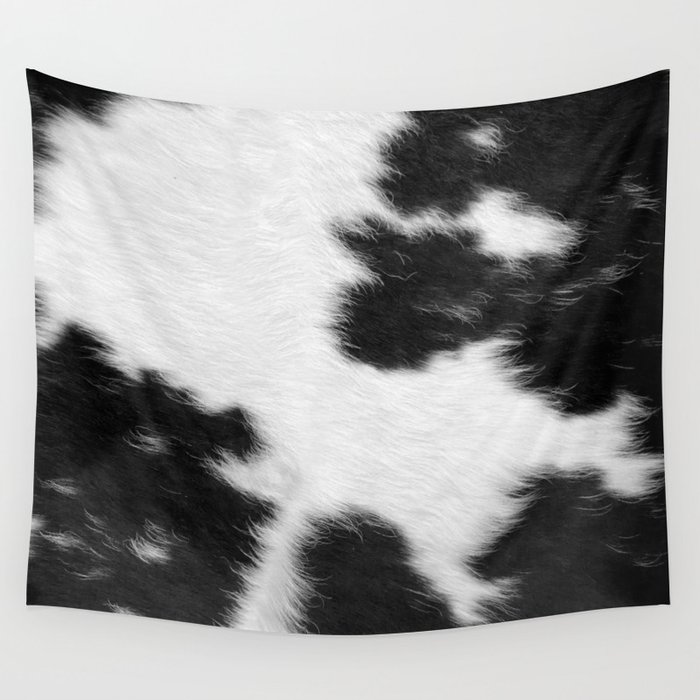 Black and White Cowhide Hygge  Wall Tapestry