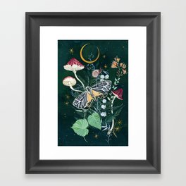 Mushroom night moth Framed Art Print