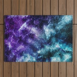 Purple Teal Galaxy Nebula Dream #5 #decor #art #society6 Outdoor Rug