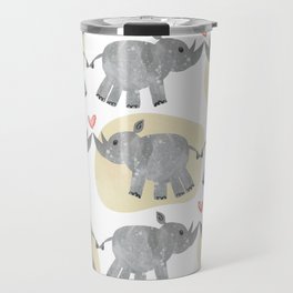 Rhino love yellow Travel Mug