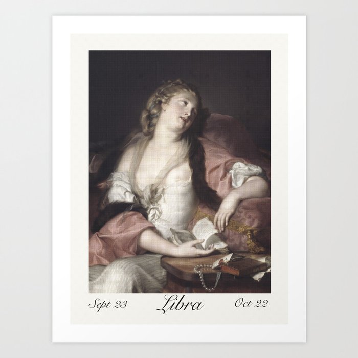 Lady Reading by Auguste Bernard d’Agesci 1780 French Painting Light  Academia Libra Astrology Art Print