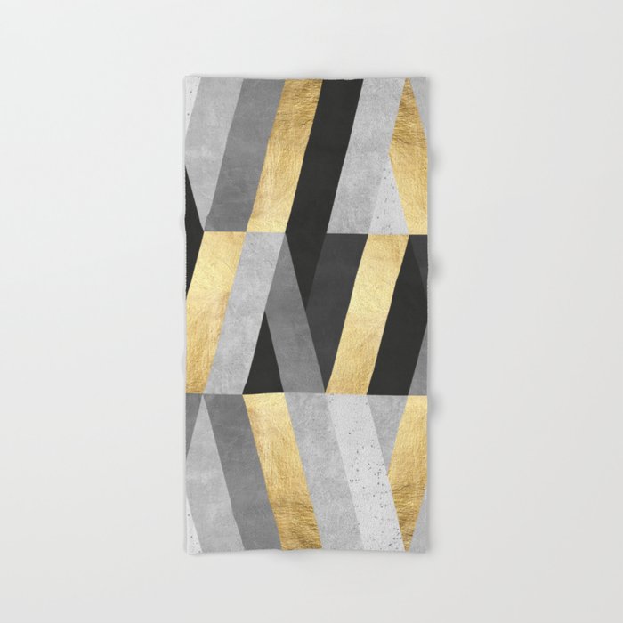 Gold and gray lines II Hand Bath Towel by Vitor7Costa Society6