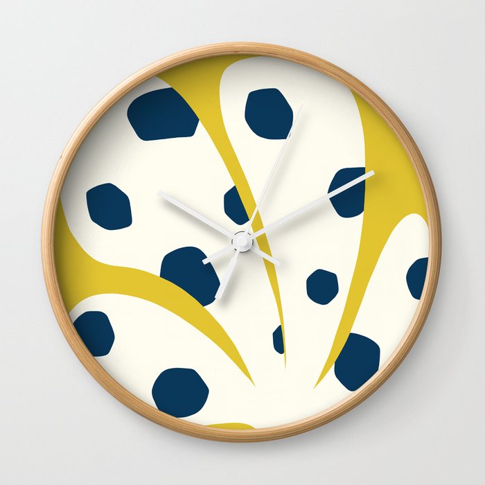 Spots patterned color leaves 10 Wall Clock
