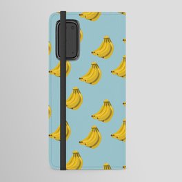Bananas yellow- blue background Android Wallet Case