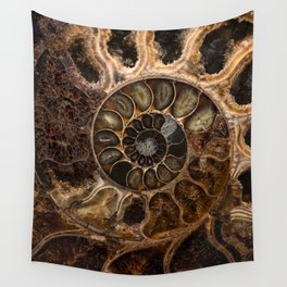 Earth treasures - Fossil in brown tones Wall Tapestry