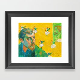 Paul Gauguin "Self-portrait with portrait of Bernard, 'Les Misérables'" Framed Art Print