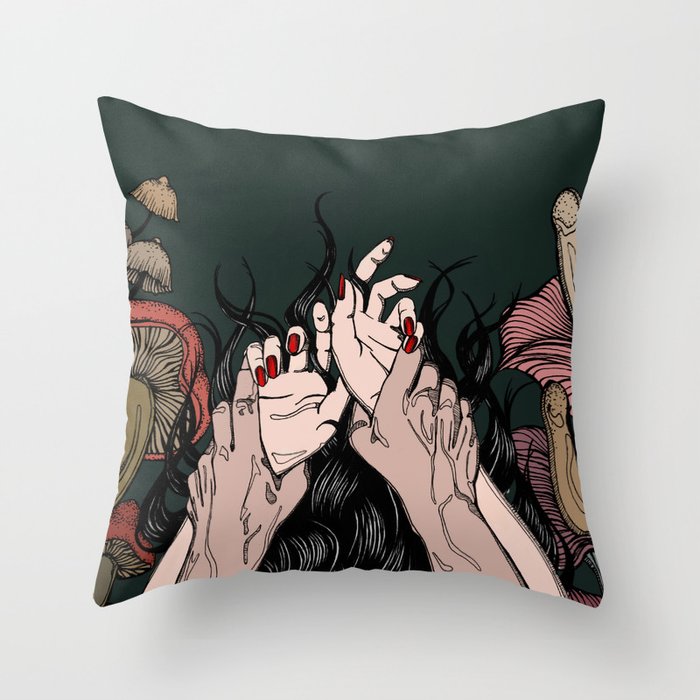 Jungle of the Sleeping Flames Throw Pillow
