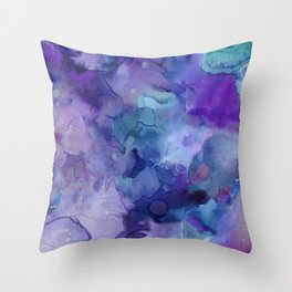 Abstract Colorful Purple Watercolor Throw Pillow