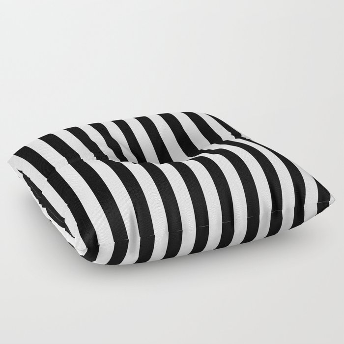Abstract Black and White Vertical Stripe Lines 12 Floor Pillow