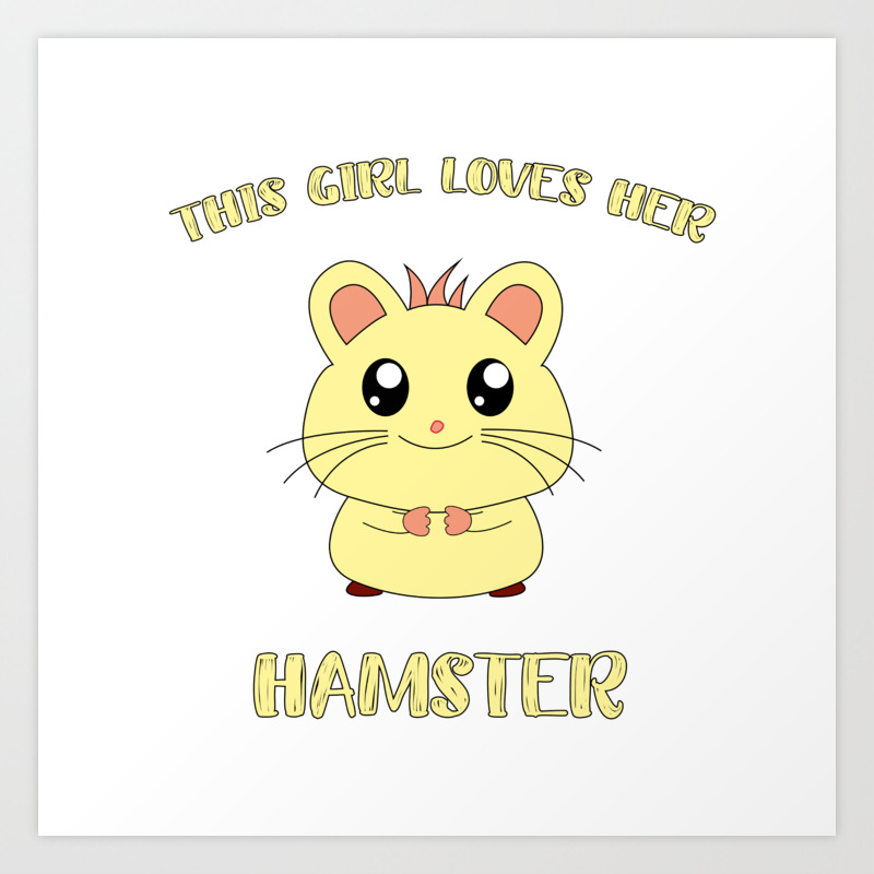 Funny This Girl Loves Her Hamster Love Cute Kids Girlie Pet Design